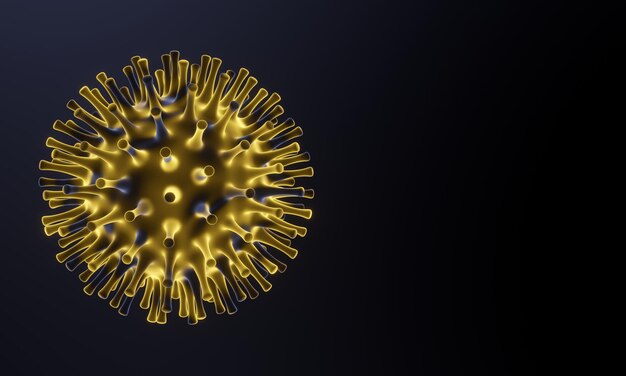 3D-gerenderte mikroskopische Covid-19-Pandemie. Coronavirus.