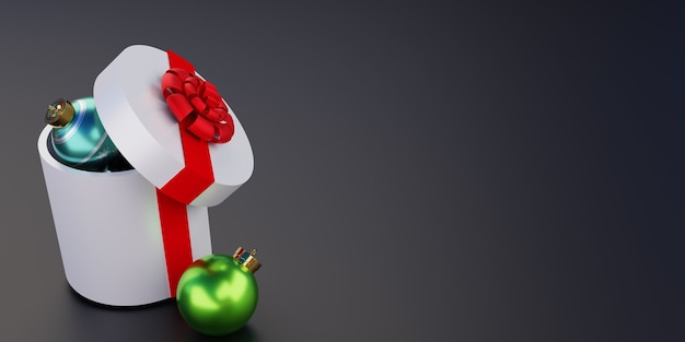 3D gerenderte Weihnachtsgeschenkbox
