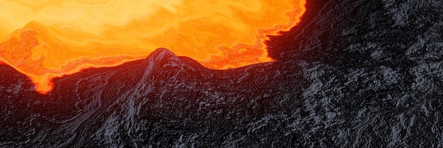 3D-gerenderter abstrakter vulkanischer Lavahintergrund
