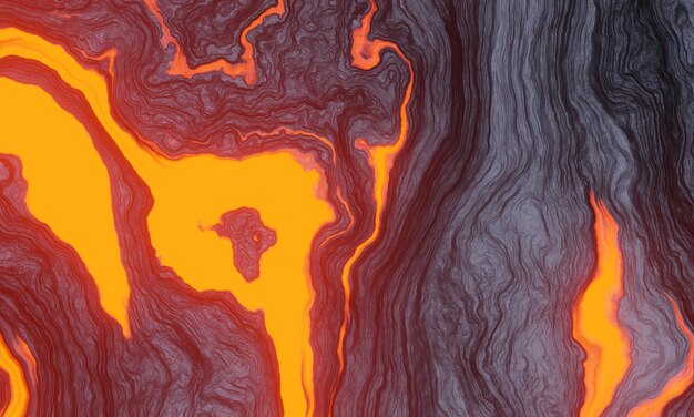 3D-gerenderter abstrakter vulkanischer Lavahintergrund