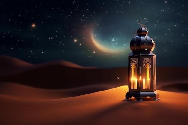 3D-gerenderter schöner islamischer Hintergrund mit Vorlage für islamische Elemente