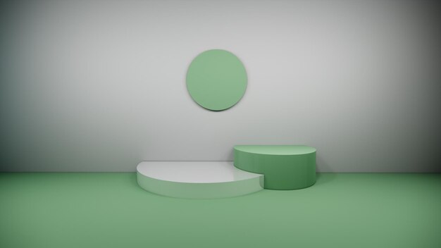 Foto 3d gerenderter silberner hintergrund mit buntem design