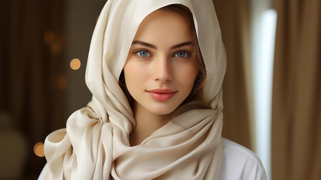 3D gerendertes Foto eines süßen Hijab-Mädchens