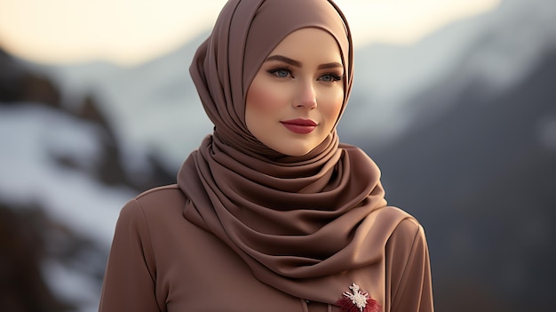 3D gerendertes Foto eines süßen Hijab-Mädchens