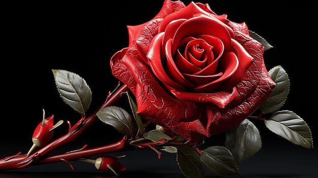3D-gerendertes Foto eines wunderschönen Rosendesigns