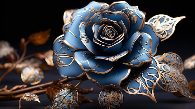 3D-gerendertes Foto eines wunderschönen Rosendesigns