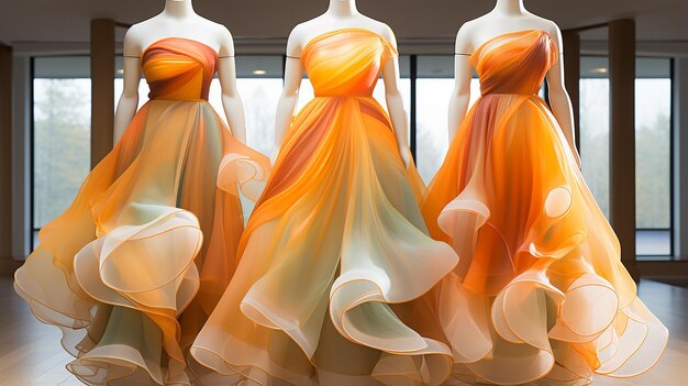 3D-gerendertes Foto von Damenkleidern