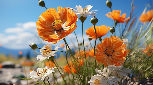 3D-gerendertes Foto von wunderschönen Blumen