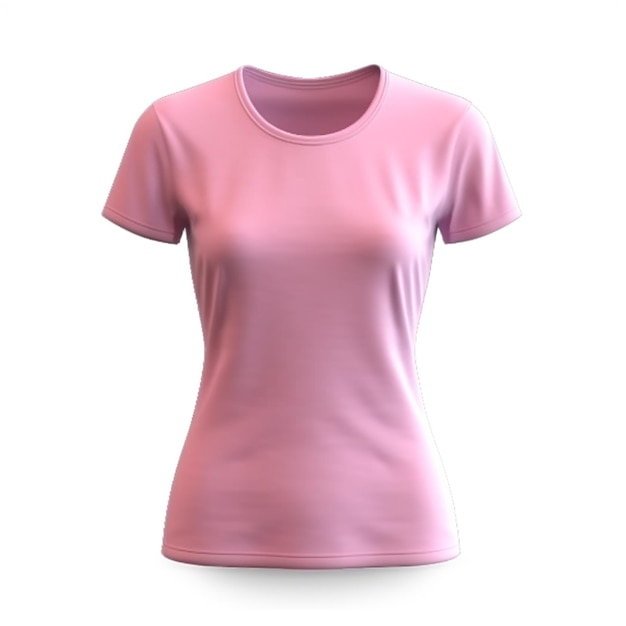 3D-gerendertes rosa T-Shirt mit Kopierraum-Attrappe