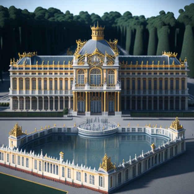 3D-gerendertes Schloss von Versailles