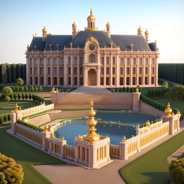 3D-gerendertes Schloss von Versailles