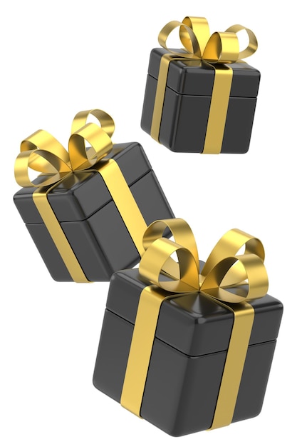 3D-Geschenkbox für Black Friday 3D-Illustration