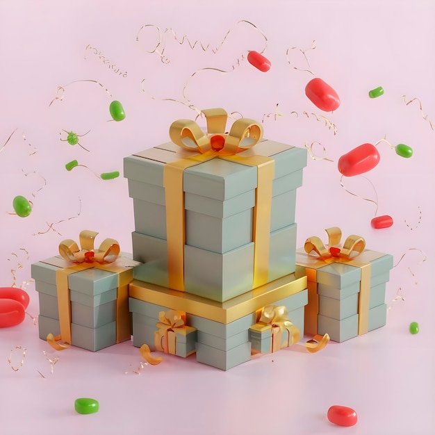 3D-Geschenkbox-Rendering