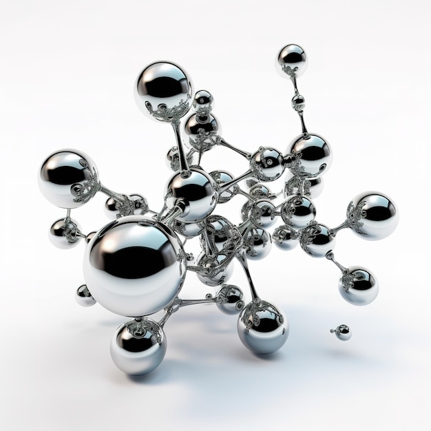 3D-Glasmoleküle oder Atome auf hellem Hintergrund