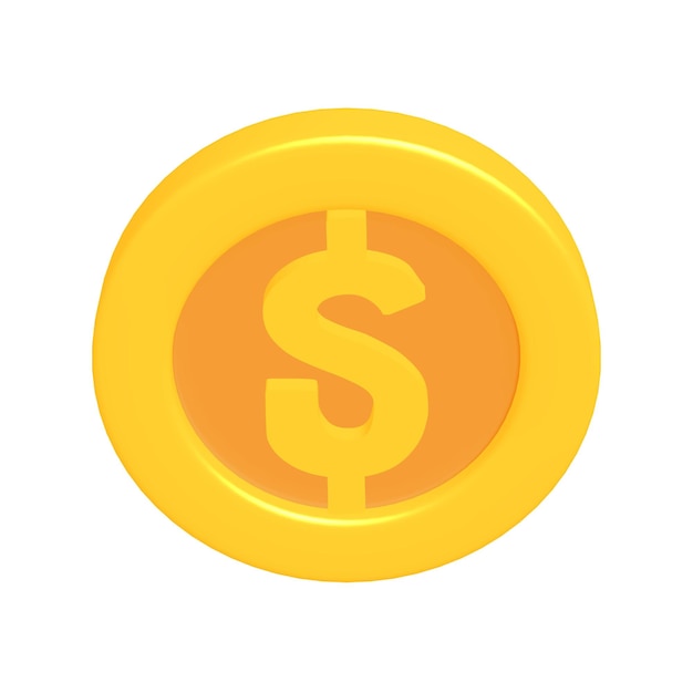 3D-Gold-Spielmünze mit Dollarzeichen