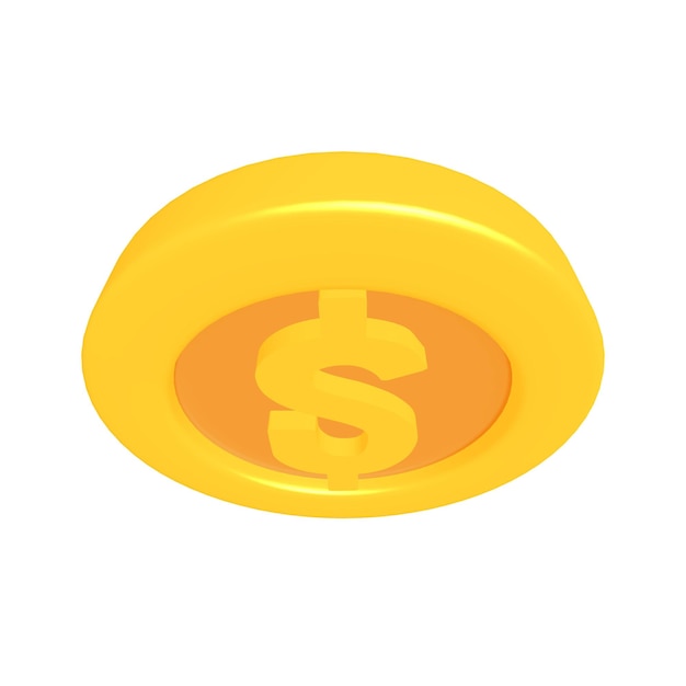 3D-Gold-Spielmünze mit Dollarzeichen