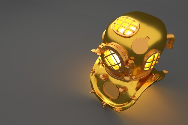 3D Gold Tauchhelm