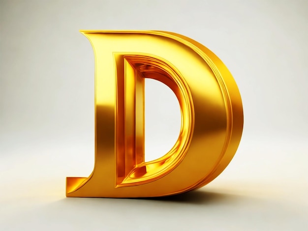 3D goldener Buchstabe d