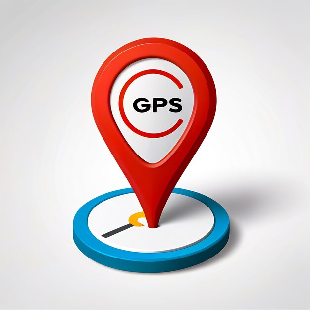 Foto 3d gps icono pin marcador ubicación mapa punteros
