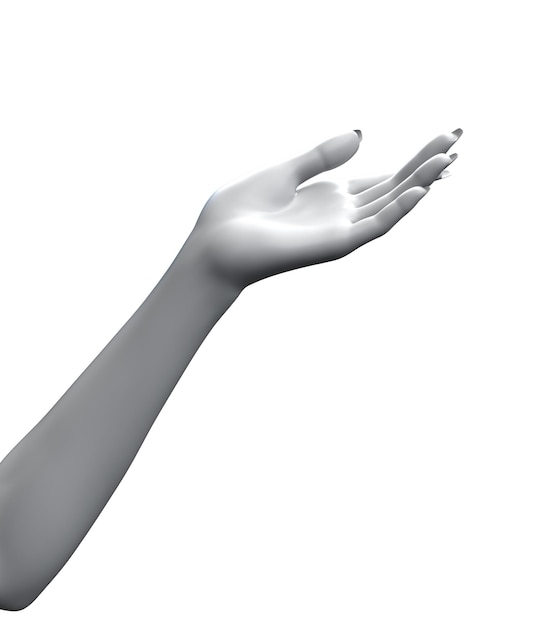 3D graue weibliche Hand