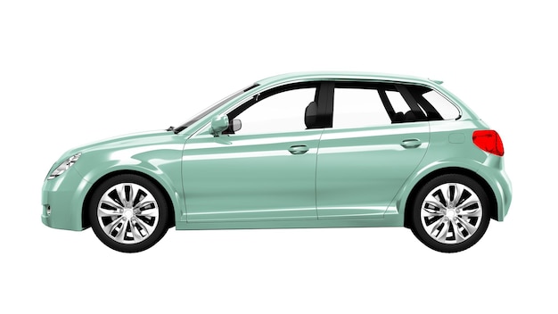3D-grünes Auto png Fahrzeugillustration durchsichtiger Hintergrund
