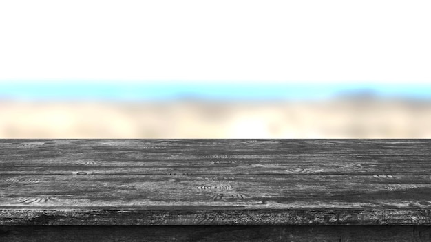 3D-Grunge-Hintergrund mit dunklem Holztisch Gebrochenes Holz mit dunklem Hintergrund Holzboden mit bl