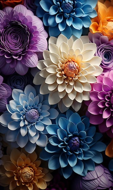 3d hacer hermosas flores UHD papel tapiz