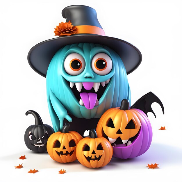 Foto 3d-halloween-monster clipart happy halloween day clipart halloween day komposition generative ki