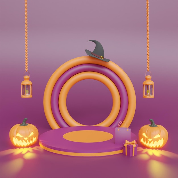 3D Halloween Promotion Rabatt Sale Podium