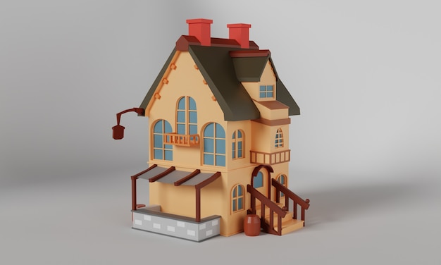 3D-Haus-Illustrationsdesign für die Halloween-Saison