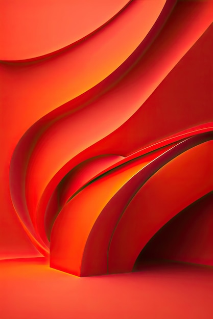3D heller gesättigter rot-orangefarbener Hintergrund