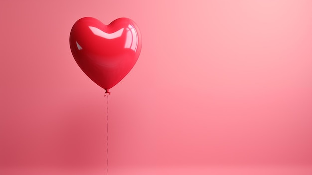 3D-Herzformballon Valentinstag-Konzept Herzhintergrund