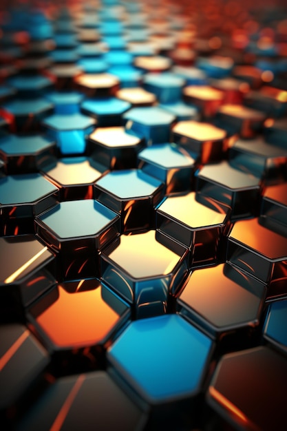 3D-Hexagon-Hintergrund HD 8K-Hintergründe Fotografisches Bild