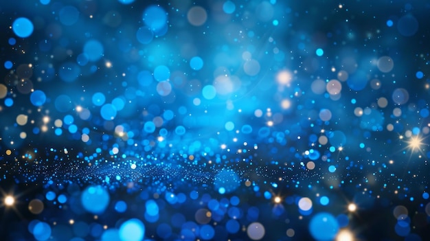 3D-Hintergrund blau mit leuchtenden Lichtern