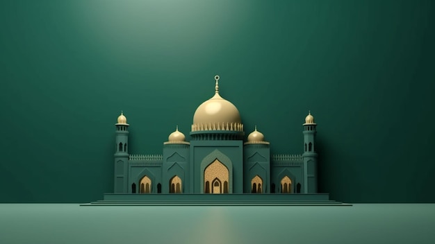 3D-Hintergrund für islamische Feiertagsbanner