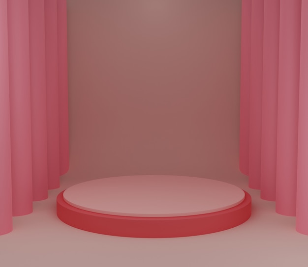 3D Hintergrund Illustration Bühne Wallpaper Produkt einfaches modernes abstraktes Rosa