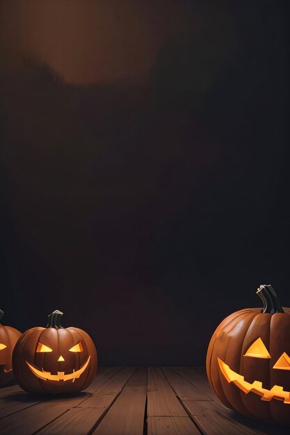 3D-Hintergrund mit Halloween-Kürbis-Poster-Vorlagenhintergrund