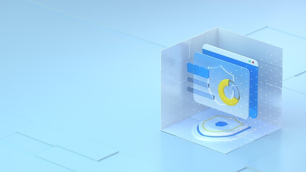 3D-Hintergrundbild der Netzwerkdatensicherheit