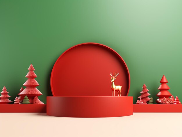 3D-Hintergrundprodukt Minimalis Podium Weihnachten