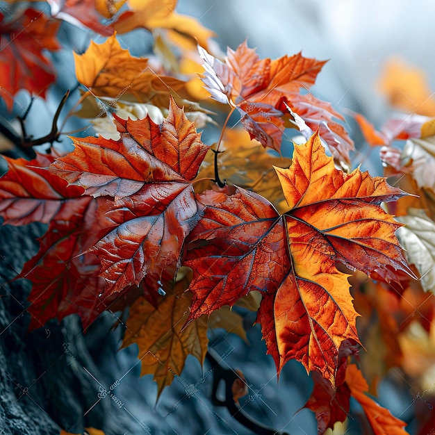 3D Hojas De Otoño Hojas De Otoño Render Imágenes De Fondo Fondos De Pantalla Hd