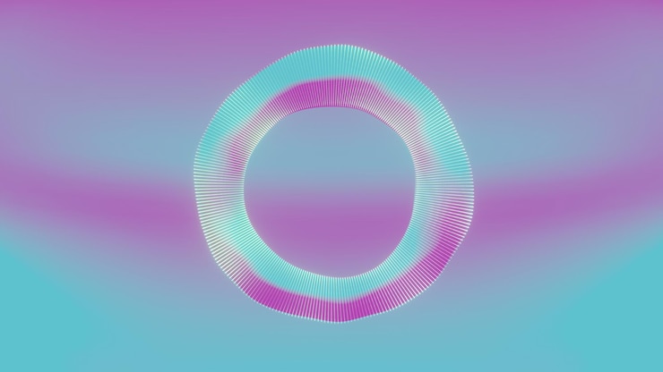 Foto 3d holográfico abstracto remolino una representación visualmente llamativa y dinámica del movimiento y la fluidez ideal para temas relacionados con el arte digital gráficos de movimiento diseño futurista
