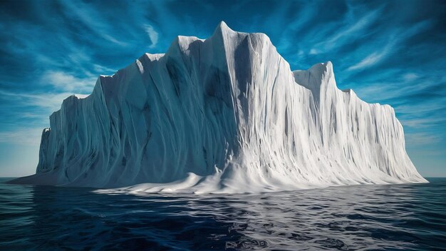 3d iceberg en el océano azul