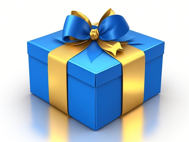 3D-Icon Farbige Geschenkkiste mit Goldverpackung Valentinstagskonzept