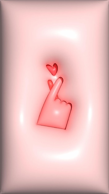 3d icono manos amor gesto Coreano Dedo Corazón Amor símbolo vector Fondos de pantalla del teléfono de moda