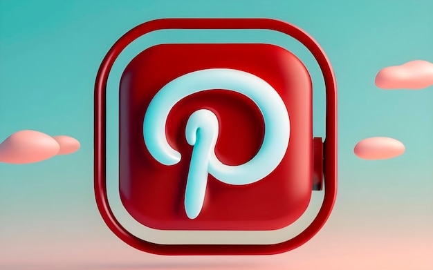 Foto 3d icono de pinterest generado por ai