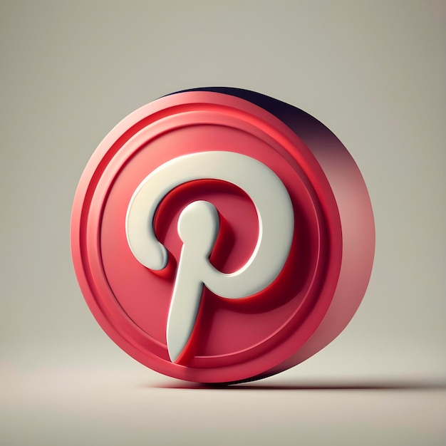 Foto 3d icono de pinterest generado por ai