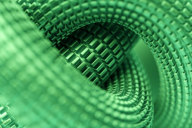 3D-Illusion grün isometrische abstrakte Formen bunte Formen verflochten
