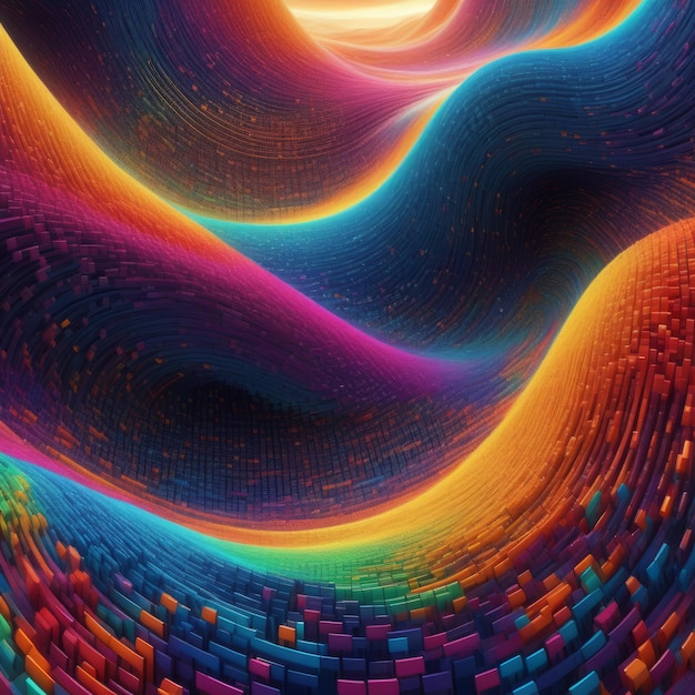 3D-Illustration abstraktes fraktales Hintergrund farbenfrohe Oberfläche