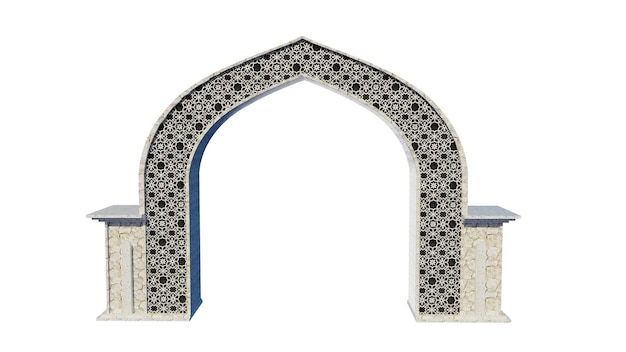 3D-Illustration Arabisches Tor auf weißem Hintergrund