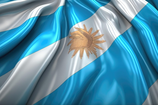 3D-Illustration Argentinien-Flaggenhintergrund 3D-gerendert AI generiert